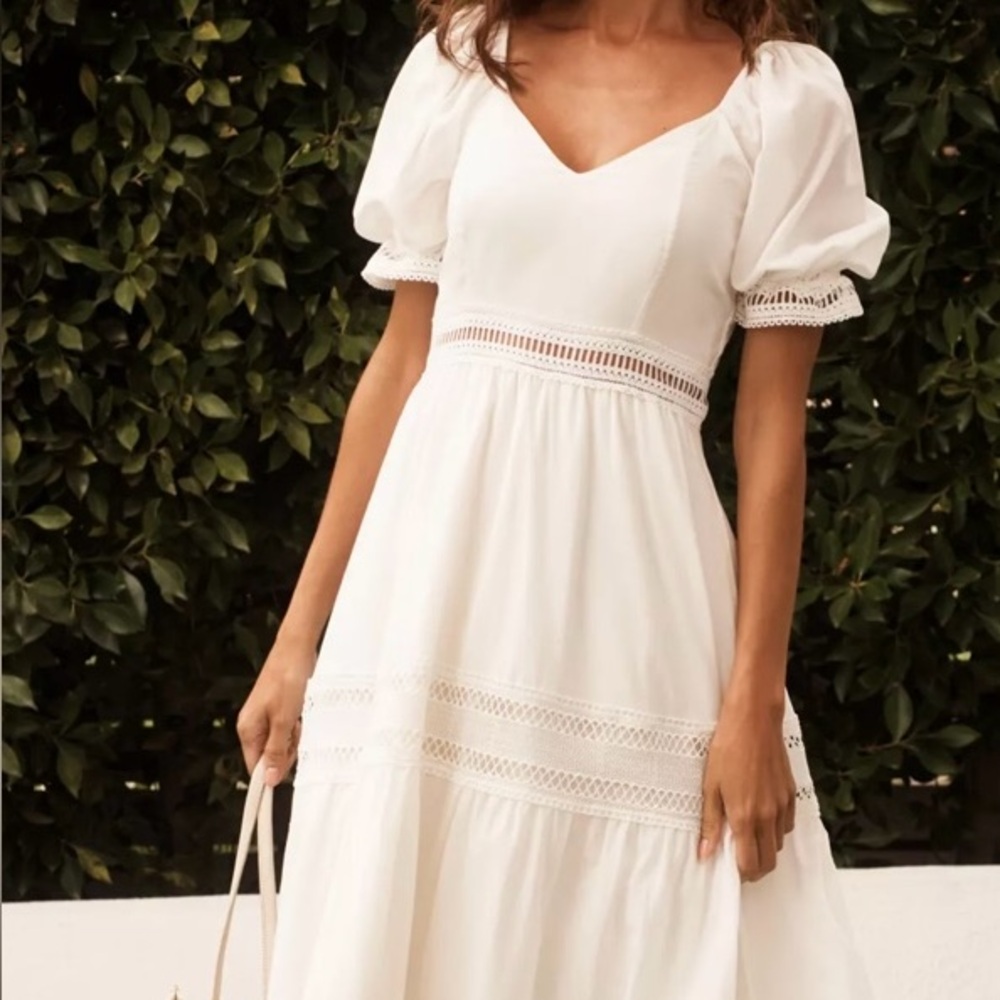 Anthropologie // Peixoto
Isabella Midi Dress, White, Size L